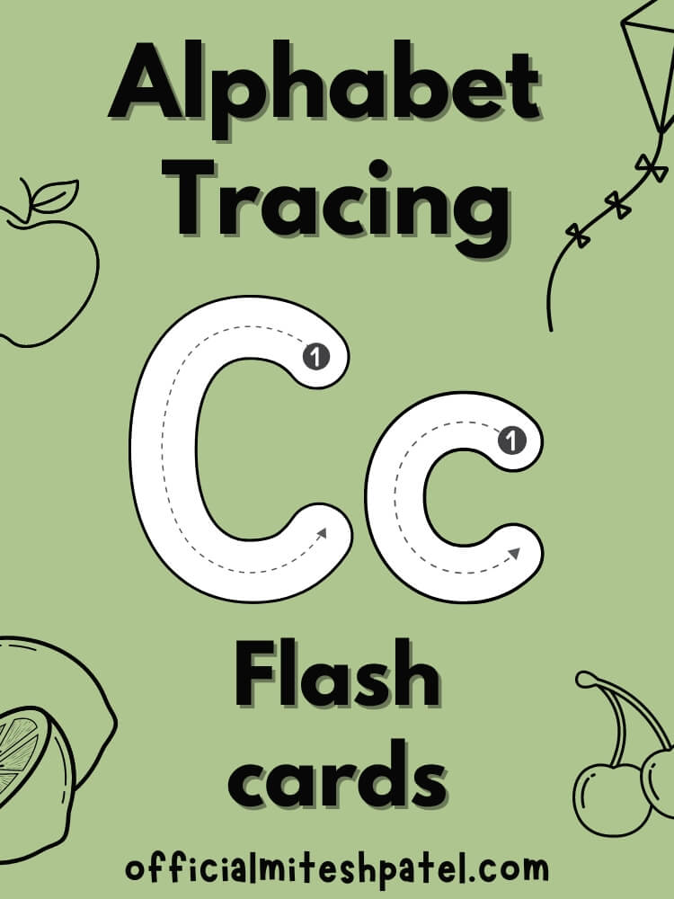 Free Printable Letter C Alphabet Tracing Flash Cards