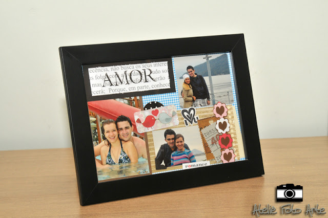 Porta retrato com scrapbook