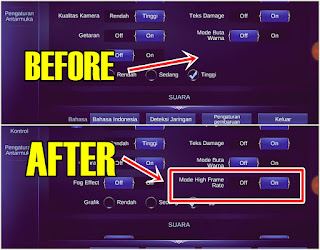 Cara Mengaktifkan Mode High Frame Rate Mobile Legends