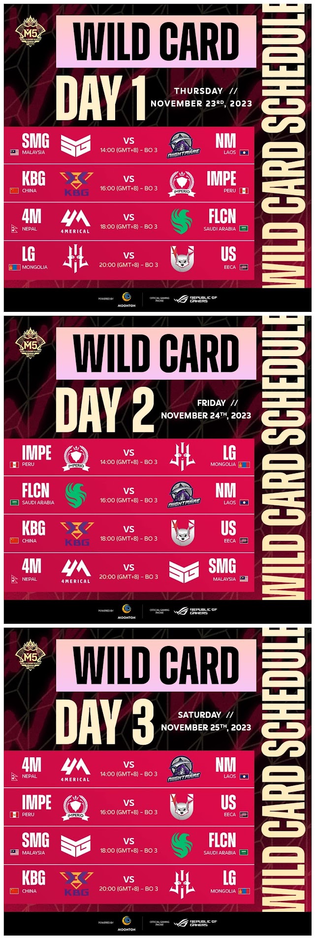 MLBB M5 Wild Card Schedule