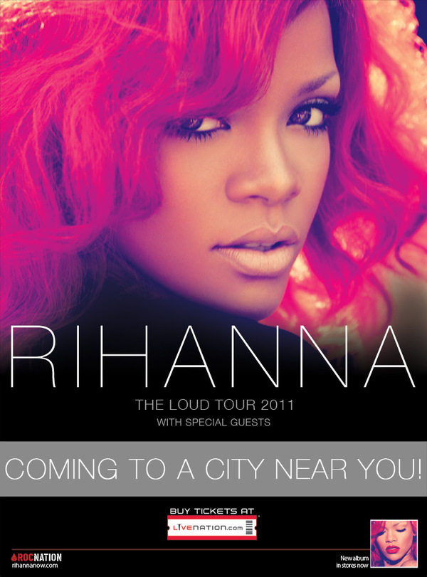 Chart topper Rihanna announced the US leg of her LOUD Tour 2011 just moments