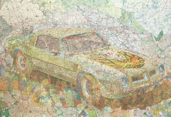 matthew cusick colagens de mapas formando figuras