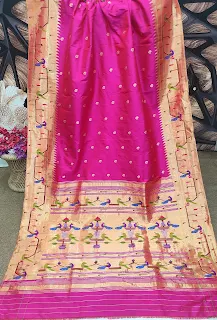 Parrot Peacock border paithani saree