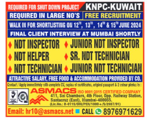 12 June 2024 - Assignment Abroad Times Gulf Vacancy Paper