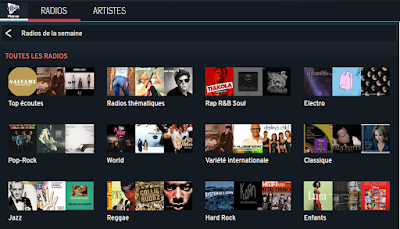 La section « Radios » de Playup
