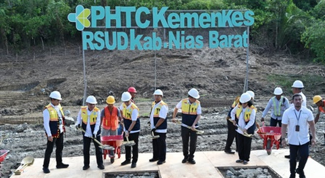 Wagub Sumut Surya Bersama Menkes Groundbreaking RSUD Pratama Nias Barat