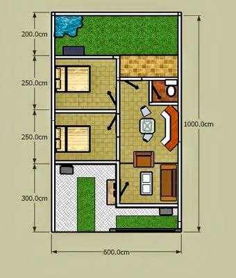 Contoh Denah Rumah Minimalis Beserta Ukurannya