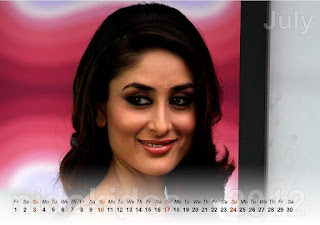 Beautiful Kareena Kapoor Desktop Calendar 2012