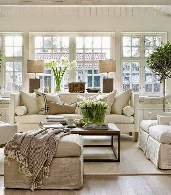 casual white family room traditional design