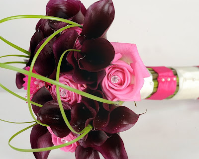 Fuschia Aubergine Wedding Bouquet