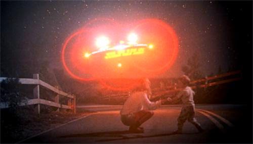 Numerous Bright Orange Objects Rise Up From Behind The Tree Line At Orlando Florida