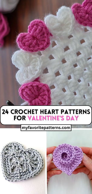 Crochet Coaster With Hearts