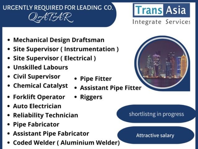 Job Vacancy in Qatar 2022 - Urgently required