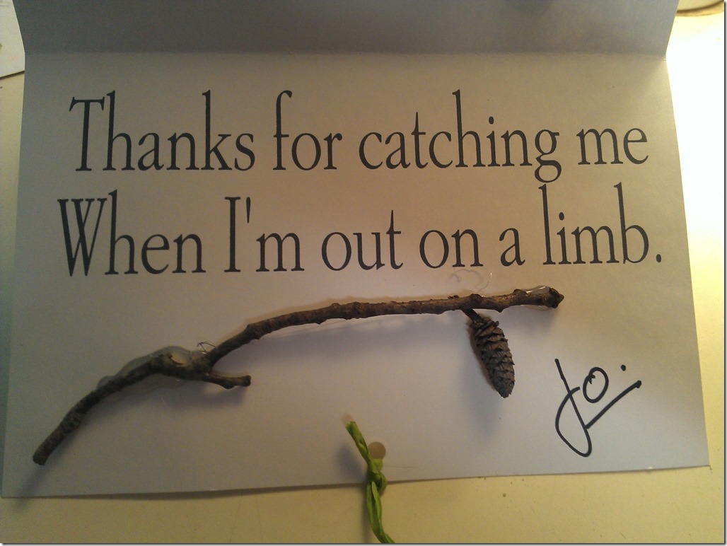 Pop's card inside