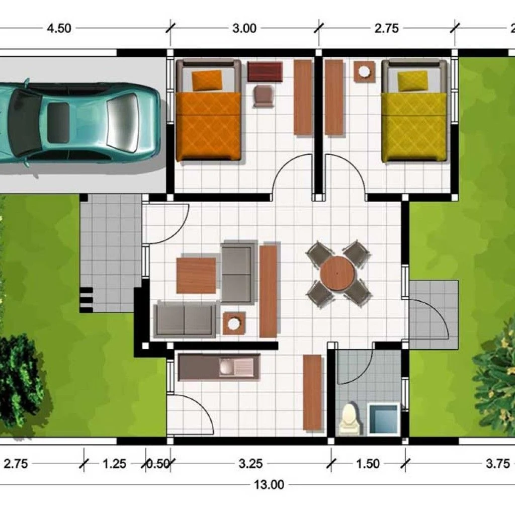 Inspirasi Desain Rumah Type 36 72 Cek Bahan Bangunan - Desain rumah 36/72