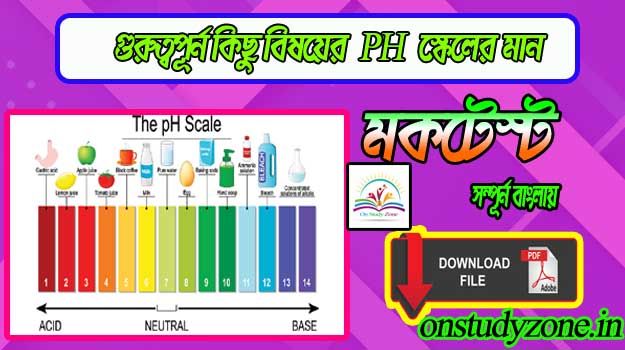 Some Importent Things With Level Of Ph Scale Gk Bengali Mock Test With Free PDF