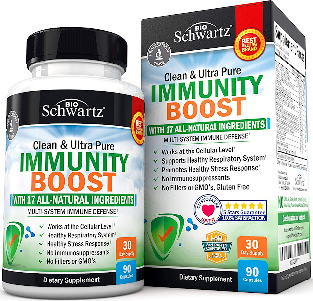 Immunity Boost Supplement with Elderberry, Vitamin C, Echinacea & Zinc - Daily Multi-System Immune