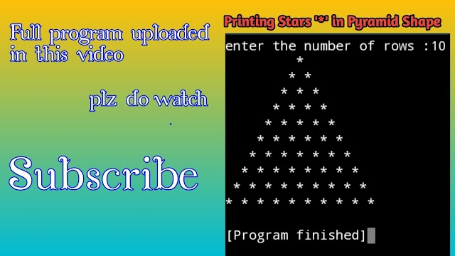 Python Pattern Programs - Printing Sta,rs '*' in Pyramid Shape