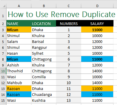 Remove Duplicate