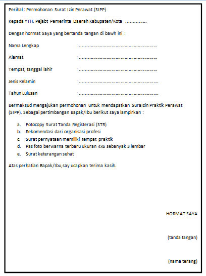 Contoh Surat Permohonan Perpanjangan Str Perawat