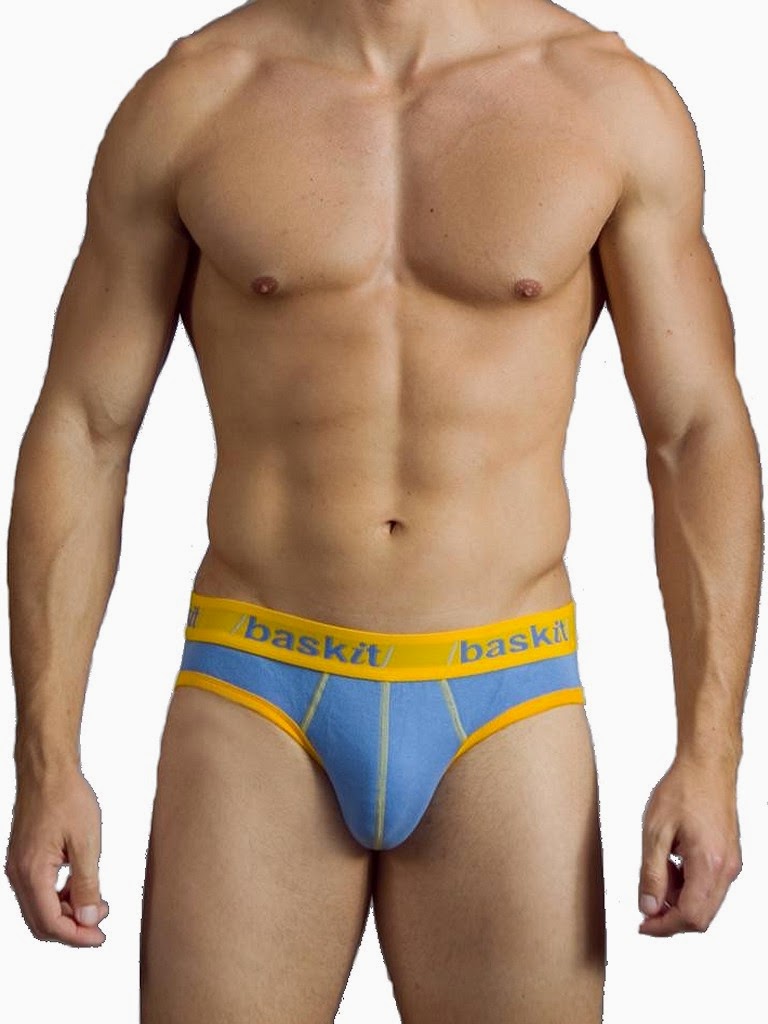 Baskit Contrasts Brief Reviera Blue Yellow Cool4Guys