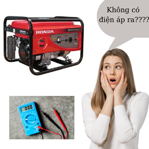 Máy phát điện vẫn chạy nhưng không có điện áp ra?