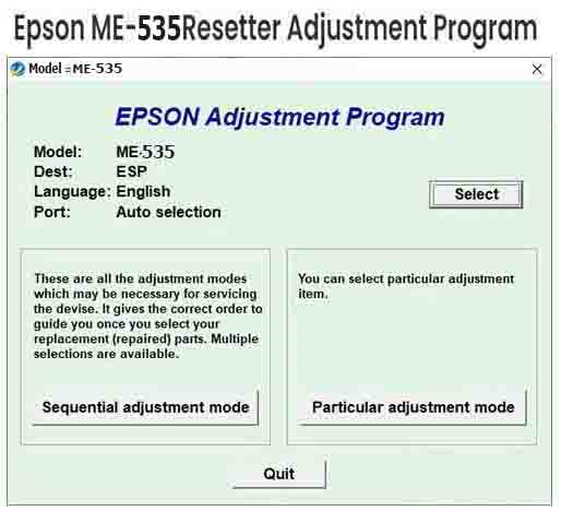 Epson ME Office 535 Printer Resetter Tool Free Download Latest Version 2021