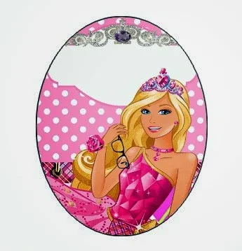 Toppers or Free Printable Candy Bar Labels for a Barbie Princess Charm School. 