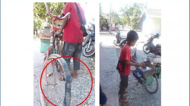 Kisah Pilu Bocah Kecil Yang Berjualan Sate Untuk Menghidupi Adiknya, Rela Mengayuh Sepeda Butut Sejauh 13 KM