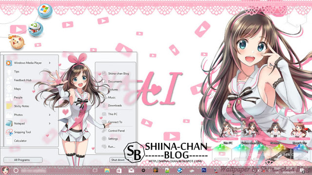 Windows 10 Ver. 1703 Theme Kizuna AI by Enji Riz