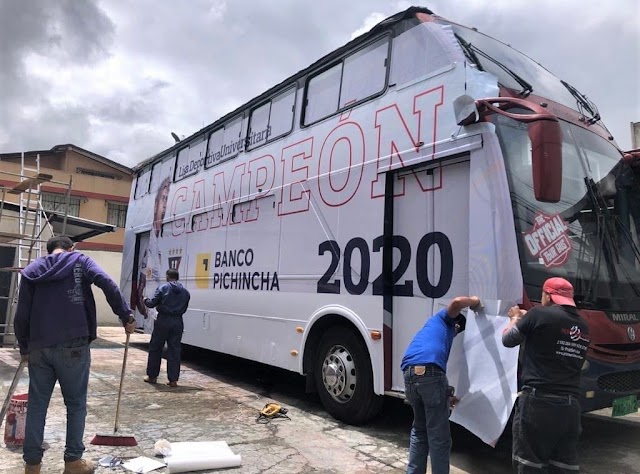 Liga de Quito ya tiene listo el bus para la celebración si llega a ser campeón