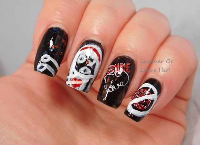 zombie love manicure with native war paints extra crispy walkers and uberchic beauty zombie love and marriage plates