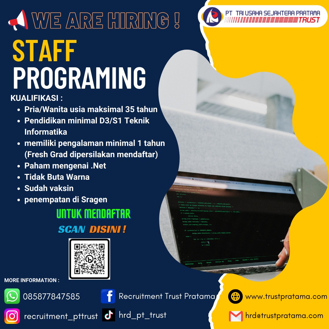Loker PT Tri Usaha Sejahtera Pratama Penempatan Sragen Gaji UMK