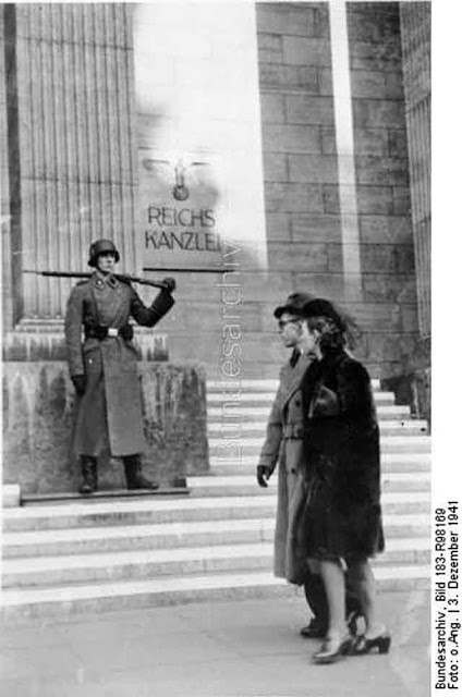 A German guard outside the Reichskanzlei, 3 December 1941 worldwartwo.filminspector.com