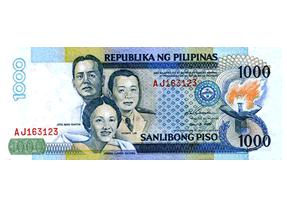 Old 1,000.00 peso Philippine bill