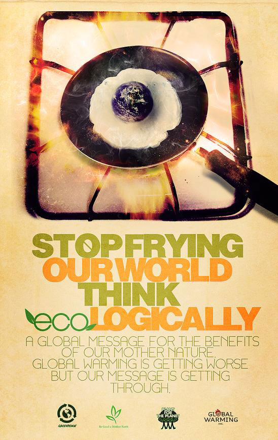 15 Contoh Gambar Desain Poster Lingkungan "Global Warming 