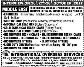 KNPC Refinery & KOC Oil & Gas Project Job Opportunities for Middle East