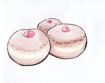 draw sufganiot doughnuts