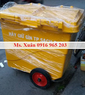 Thùng rác đựng chất thải lây nhiễm 660 lít 3 bánh xe