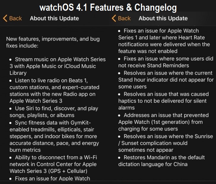 watchOS 4.1 Features & Changelog