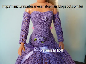 Vestido Longo de Crochê Com Luvas Para Barbie ou Susi Por Pecunia MillioM  12