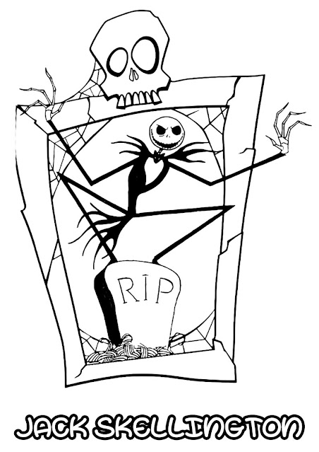 RIP Jack Skellington Coloring Page For Kids