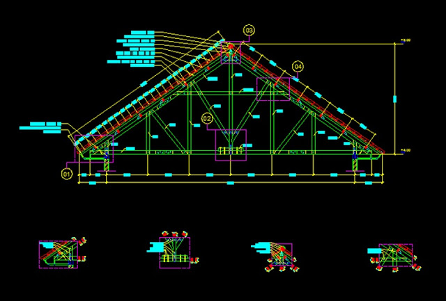  Gambar  Kerja Detail  Kuda Kuda Kayu File Dwg Kaula Ngora 