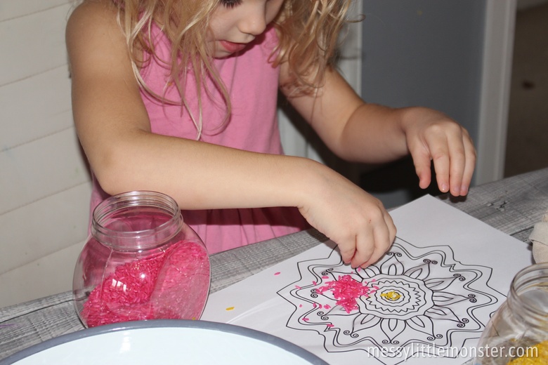 Rangoli patterns craft for kids