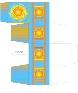 Printable gift box with a sun design