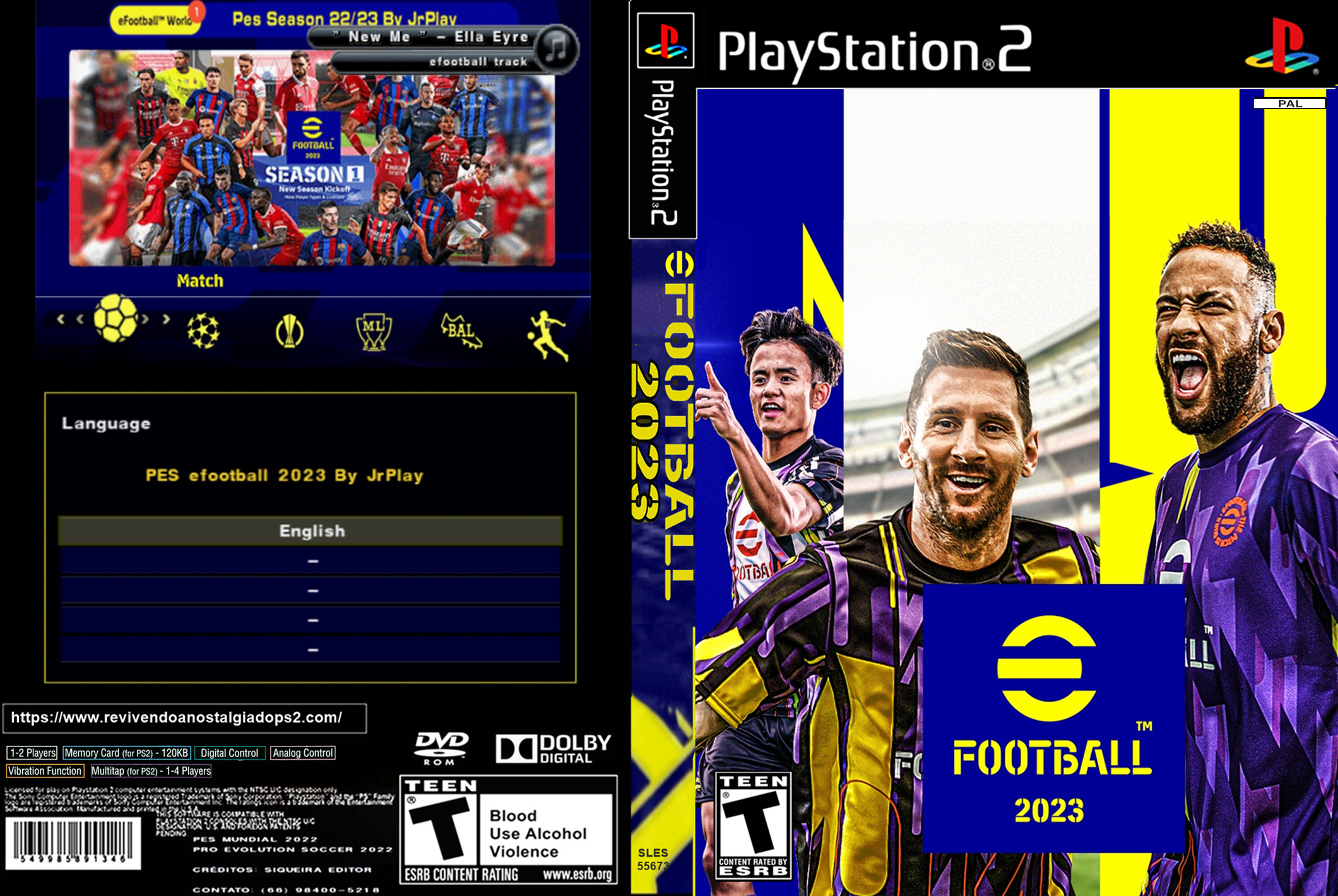 🚨 EFOOTBALL PES 2023 (PS2) ISO MARÇO 100% ATUALIZADO , TIMES