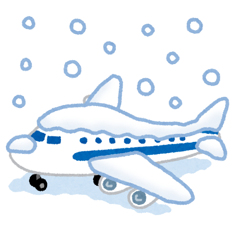 雪で欠航する飛行機のイラスト かわいいフリー素材集 いらすとや