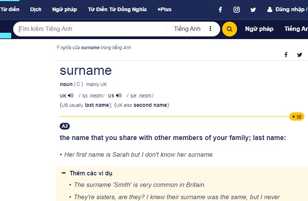 Surname là gì? Cách điền Surname trong hồ sơ, biểu mẫu tiếng Anh