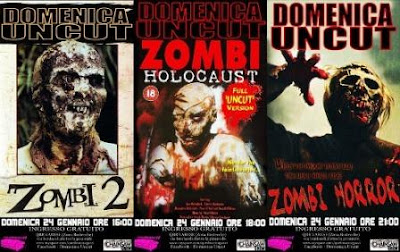 Poster della rassegna con Zombi 2, Zombi Holocaust e Zombi Horror