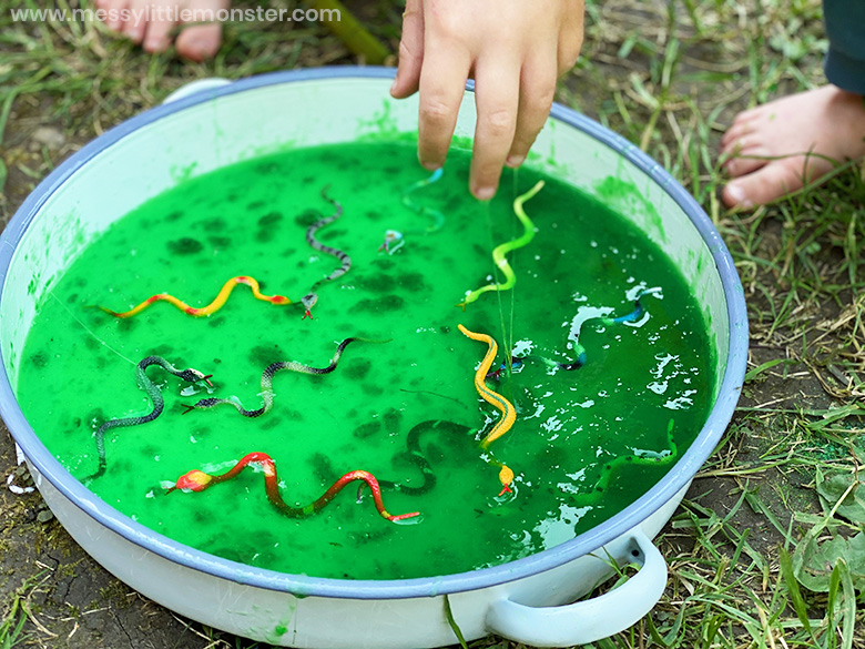 Slime sensory bin for kids